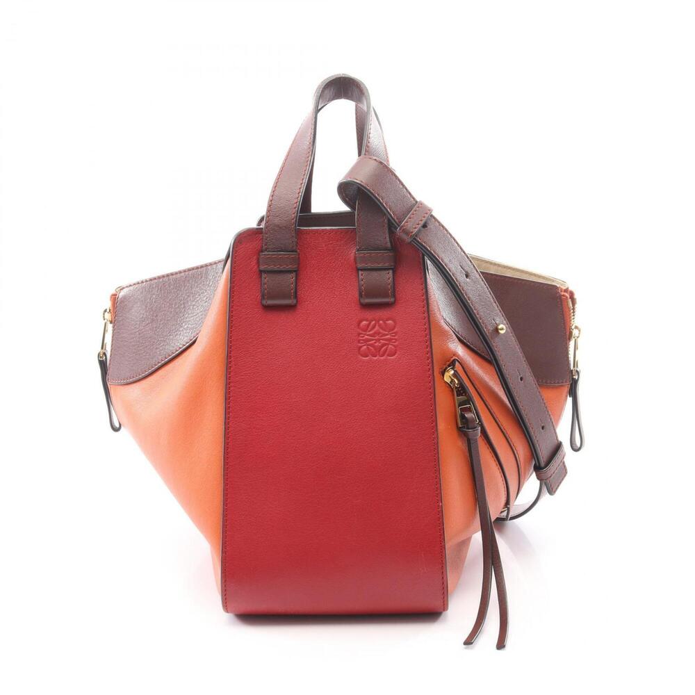Loewe Hammock Bag Small 2-Way Handbag Leather Women's Orange Brown Red